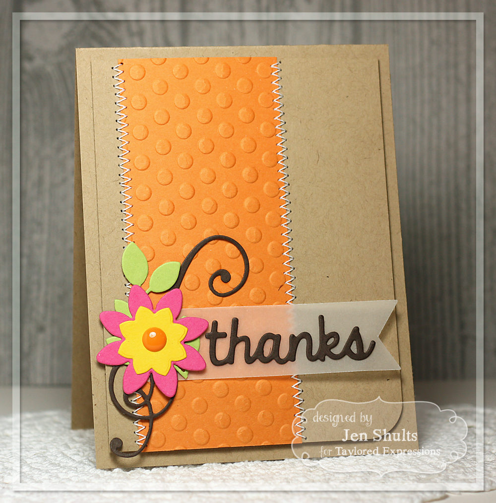 Thanks, handmade card by Jen Shults