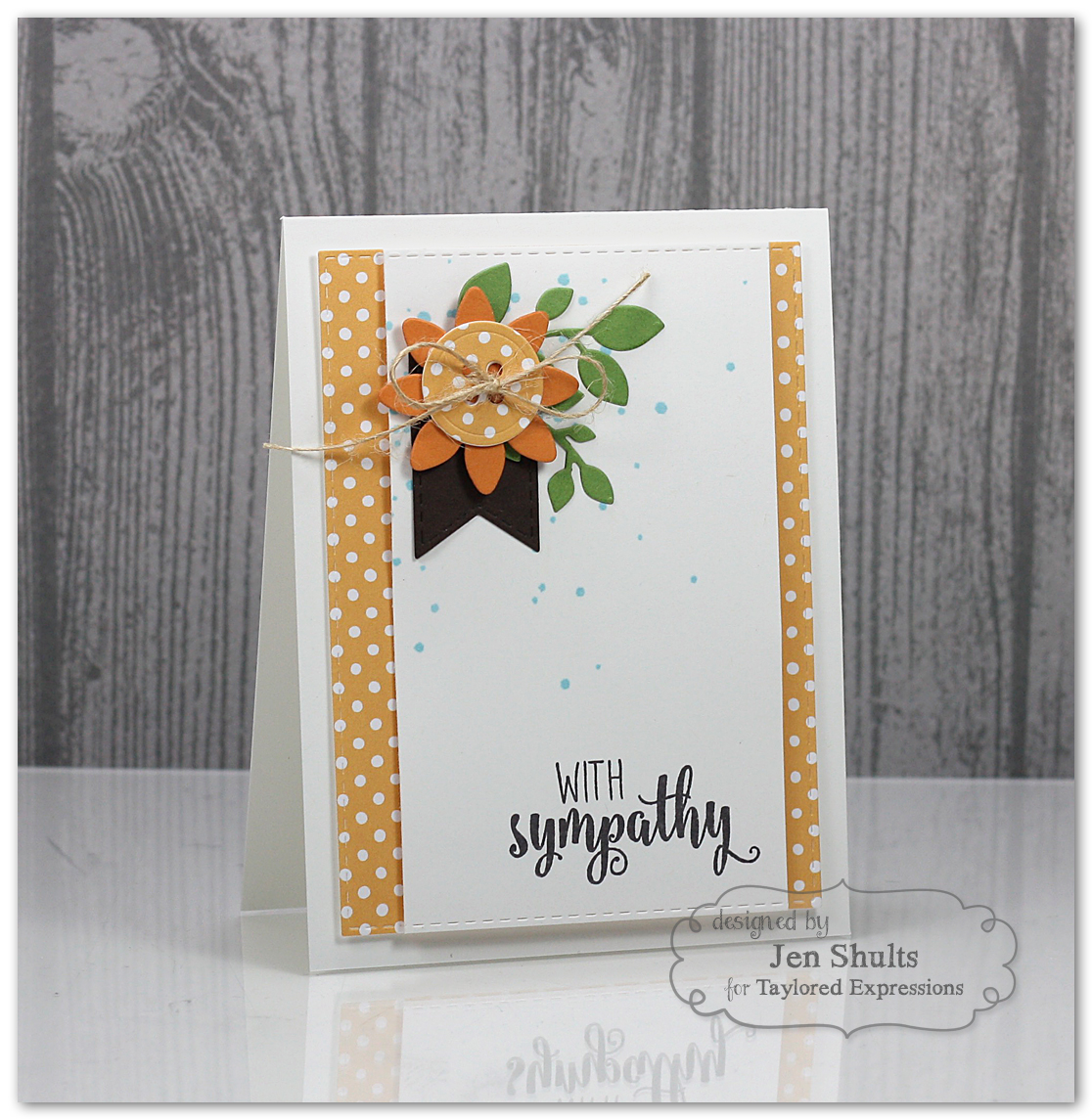 With Sympathy by Jen Shults using Share Joy Challenge 20. Stamps and dies from Taylored Expressions