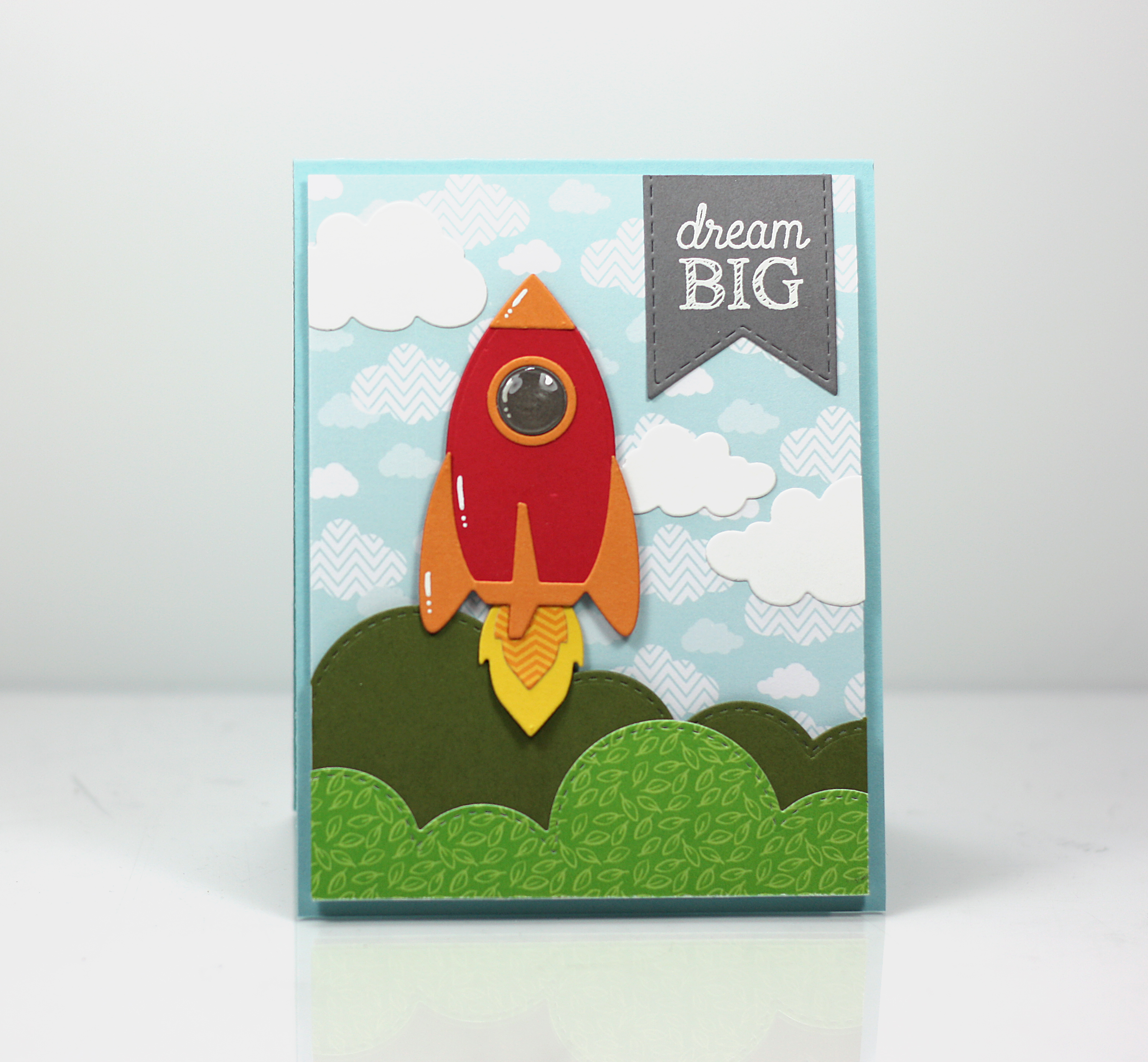 Dream Big handmade card, stamps and dies from Taylored Expressions