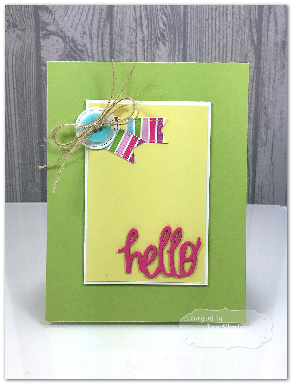 Hello, handmade card #tayloredexpressions #clean&simple