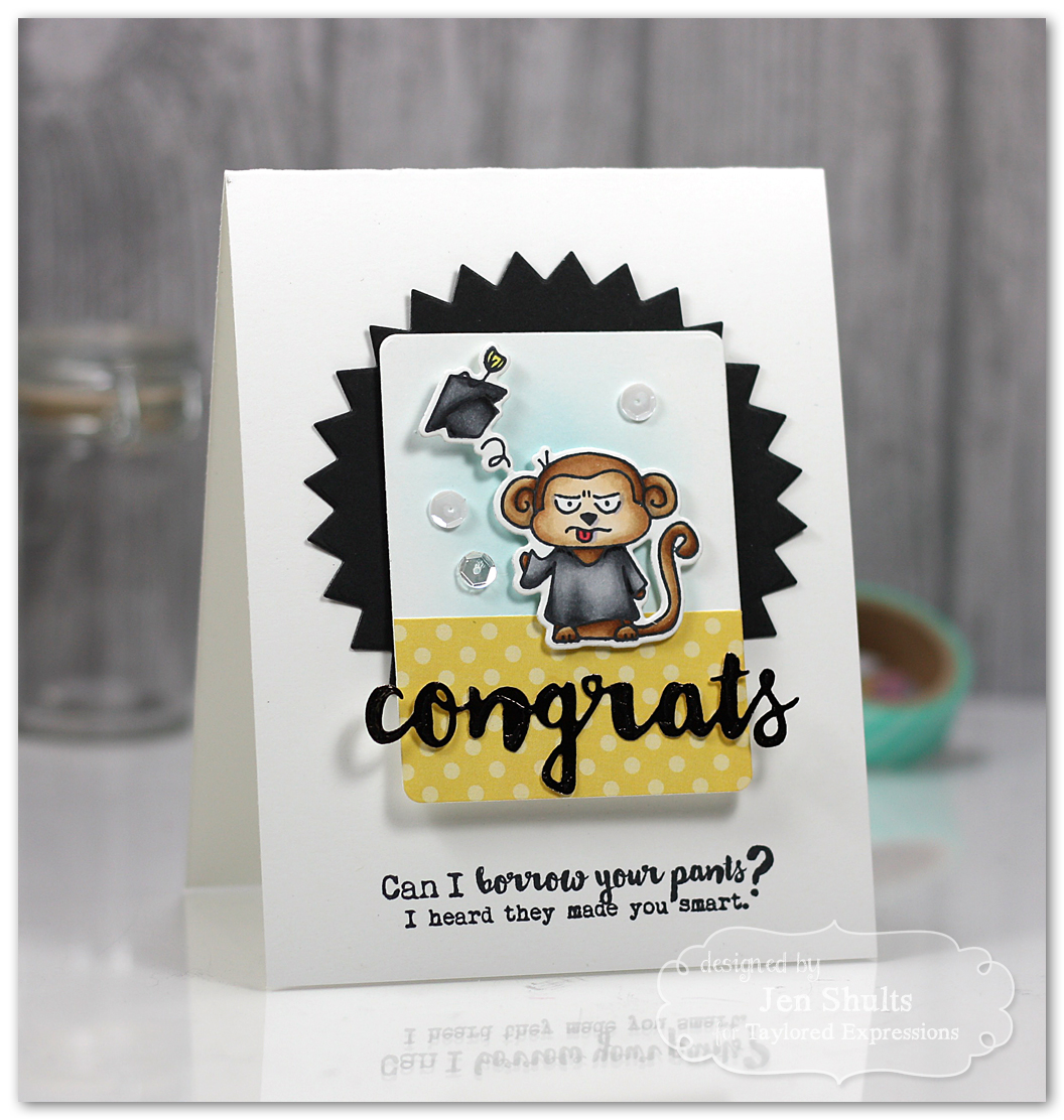 Congratulations Grad! handmade card using stamps and dies from Taylored Expressions