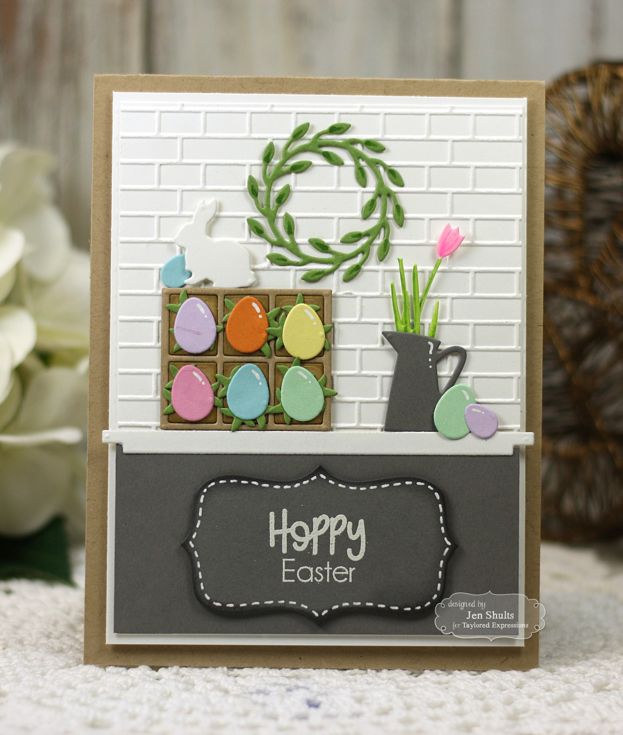 Hoppy Easter by Jen Shults, handmade card stamps and dies from Taylored Expressions